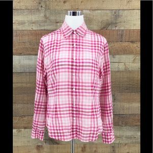 J McLaughlin Women's Plaid Pink Button Up‎ Shirt